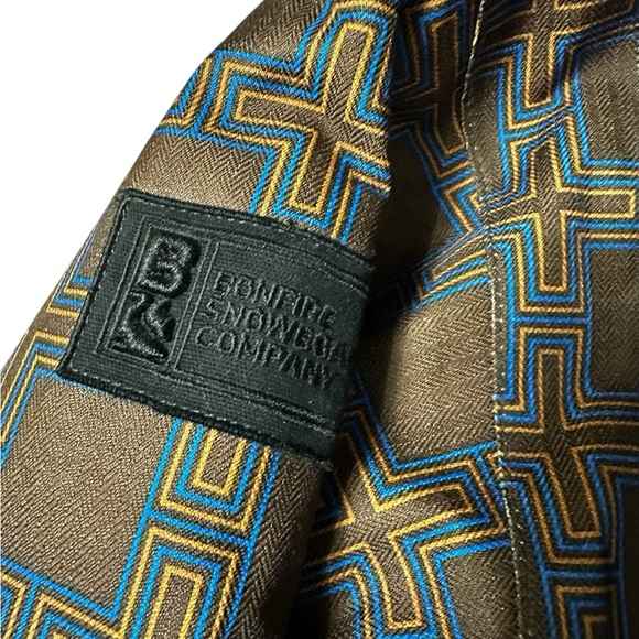 Bonfire Snowboard Ski Jacket Men’s Large Insulated Hooded Geometric - Picture 8 of 11